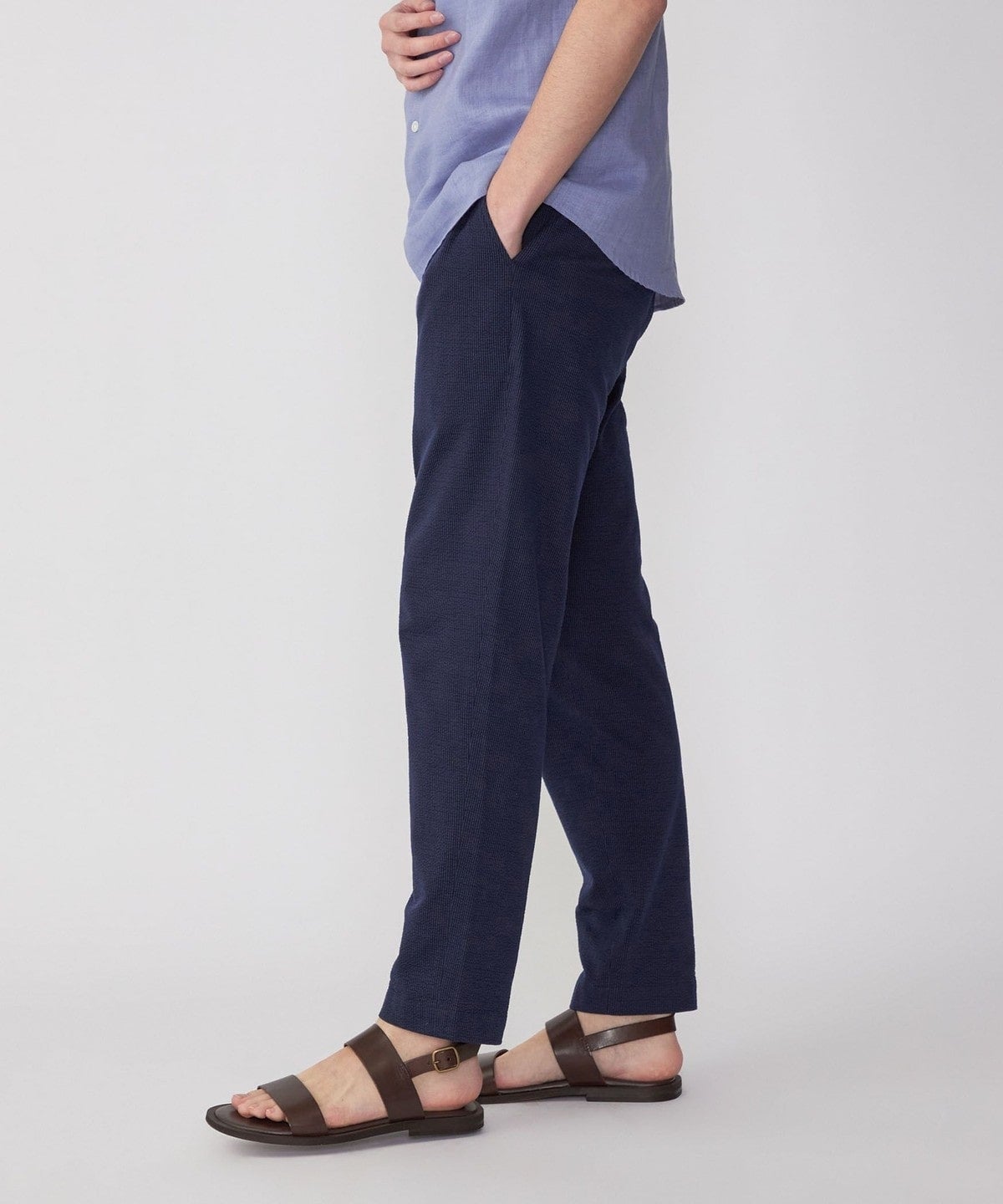 SHIPS: シアサッカー トリコット パンツ