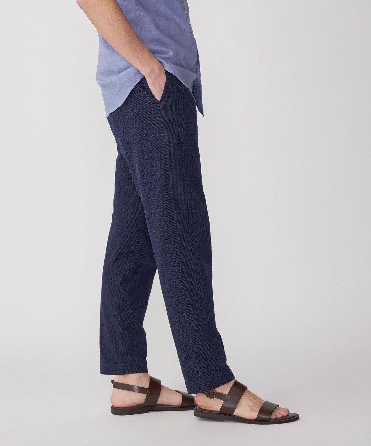 SHIPS: シアサッカー トリコット パンツ