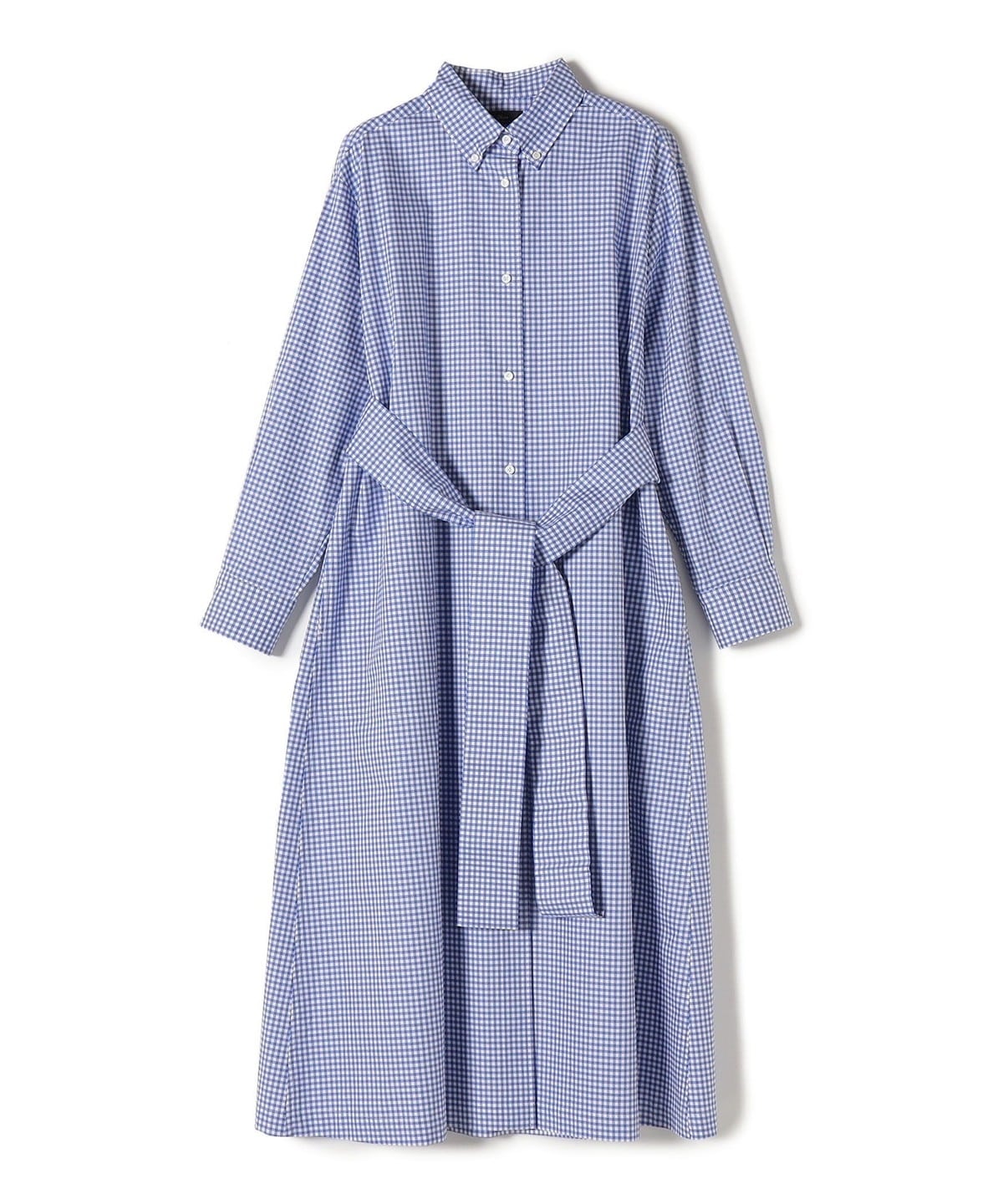 SHIPS Primary Navy Label:〈手洗い可能〉ギンガム チェック ボタンダウン ワンピース