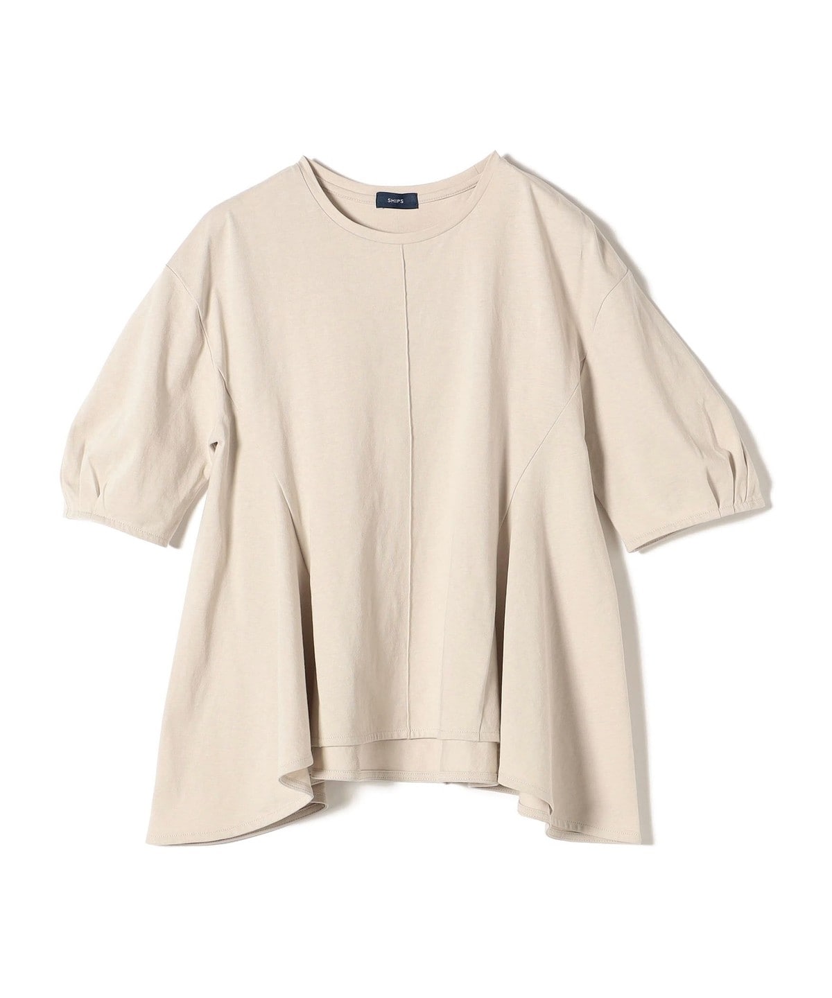【WEB限定】 〈洗濯機可能〉へムフレア 5分袖 カットソー