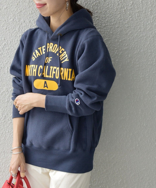 Champion:〈ウォッシャブル〉リバースウィーブ カレッジ ロゴ フーディー