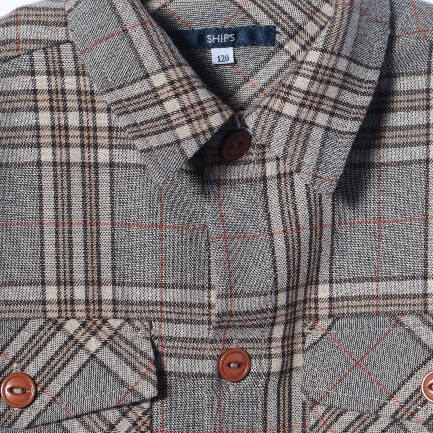 SHIPS KIDS:100〜130cm / グレンチェック セット シャツ
