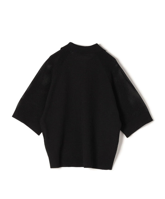 〈洗濯機可能〉綿 編地 コンビ メッシュ ポロ