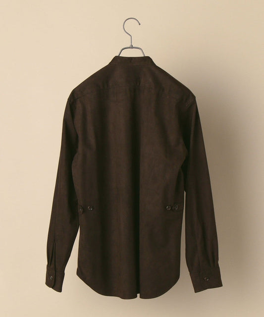 SHIPS: フェイクスエード スタンドカラー シャツ