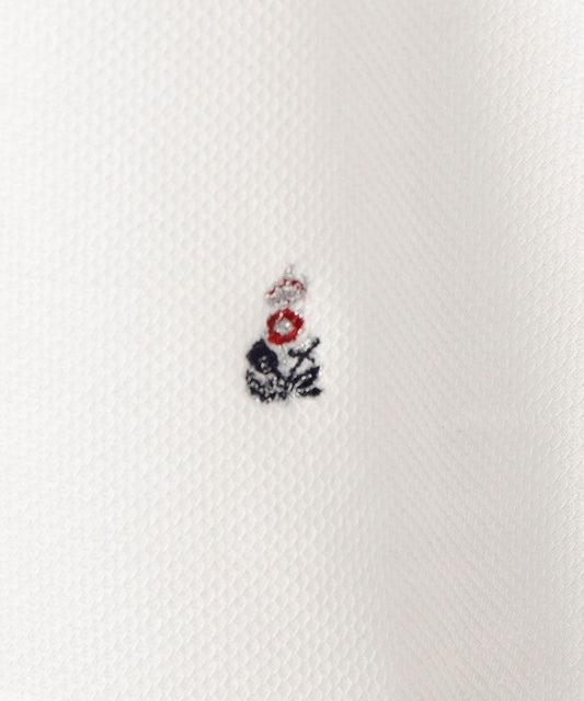 GUY ROVER: ワンポイント刺繍 イタリアン ワイドカラー ポロシャツ