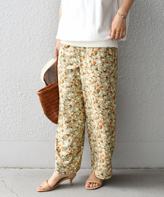 〈手洗い可能〉プリントツイルドロストパンツ