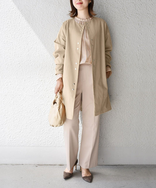 〈手洗い可能〉ツイルベルテッドコート