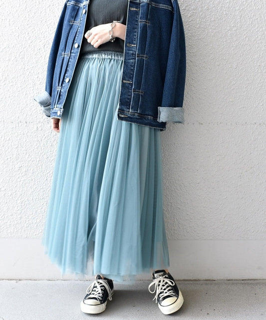 【ZOZO限定】チュールエアリーロングスカート