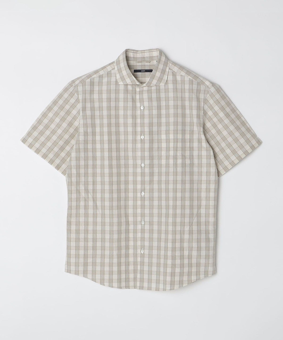 SHIPS: ECOPET(R) チェック セミワイドカラーシャツ S/S