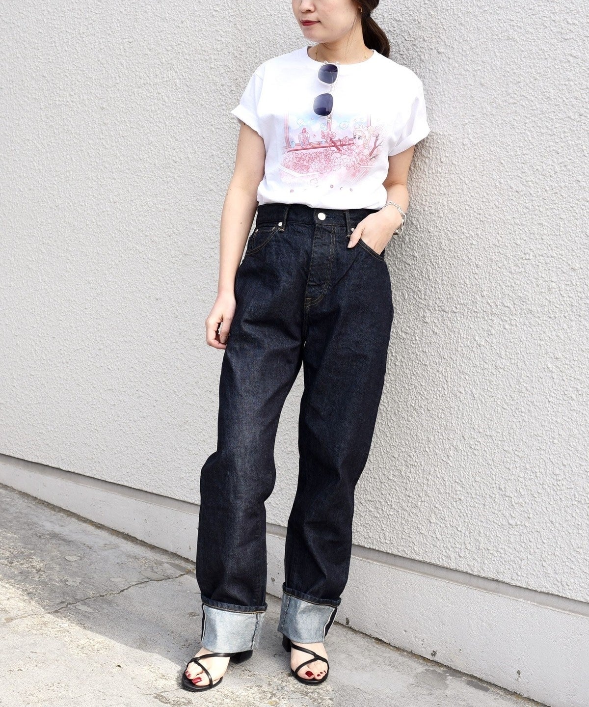 meyoco プリントクルーネックTEE