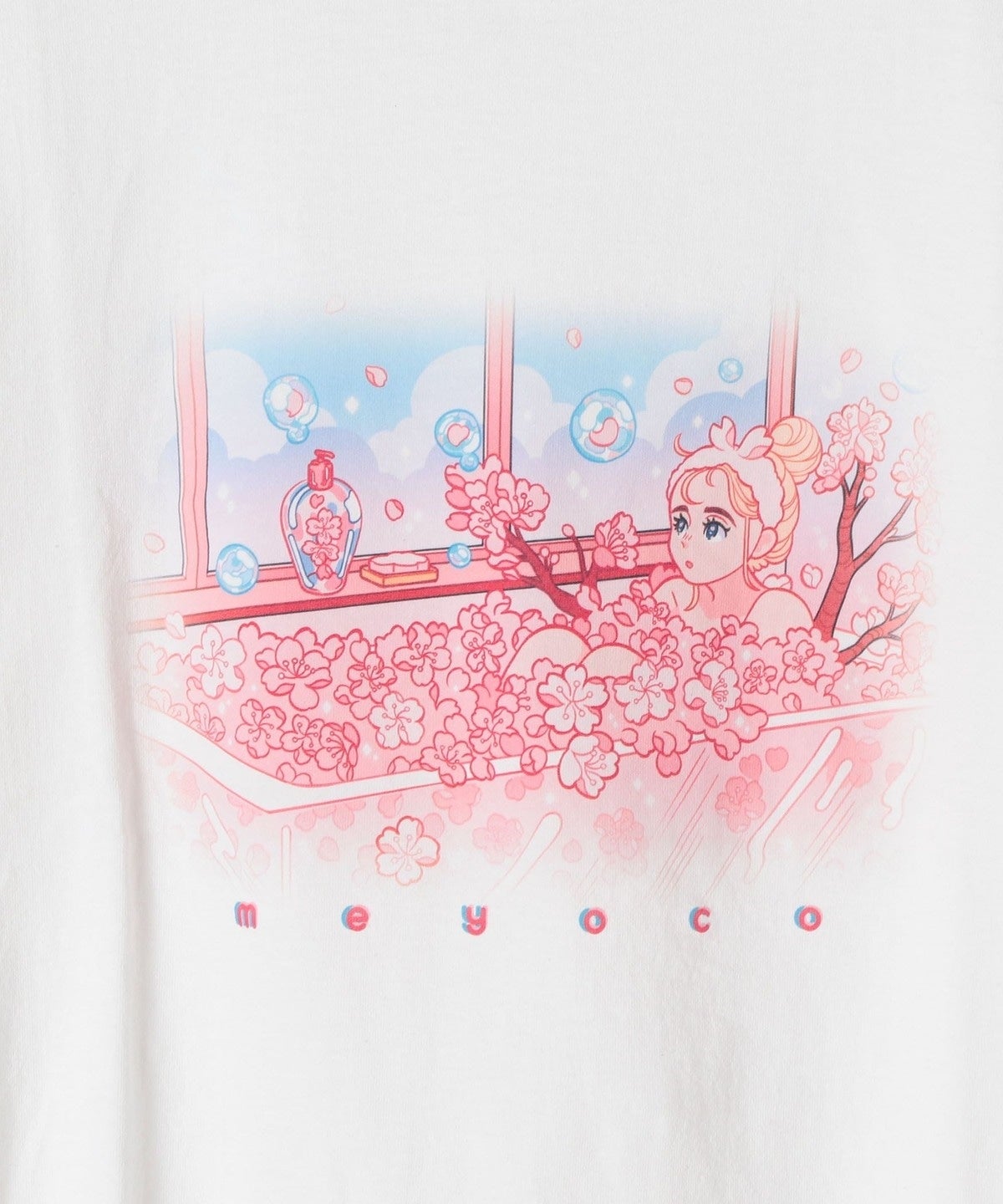 meyoco プリントクルーネックTEE