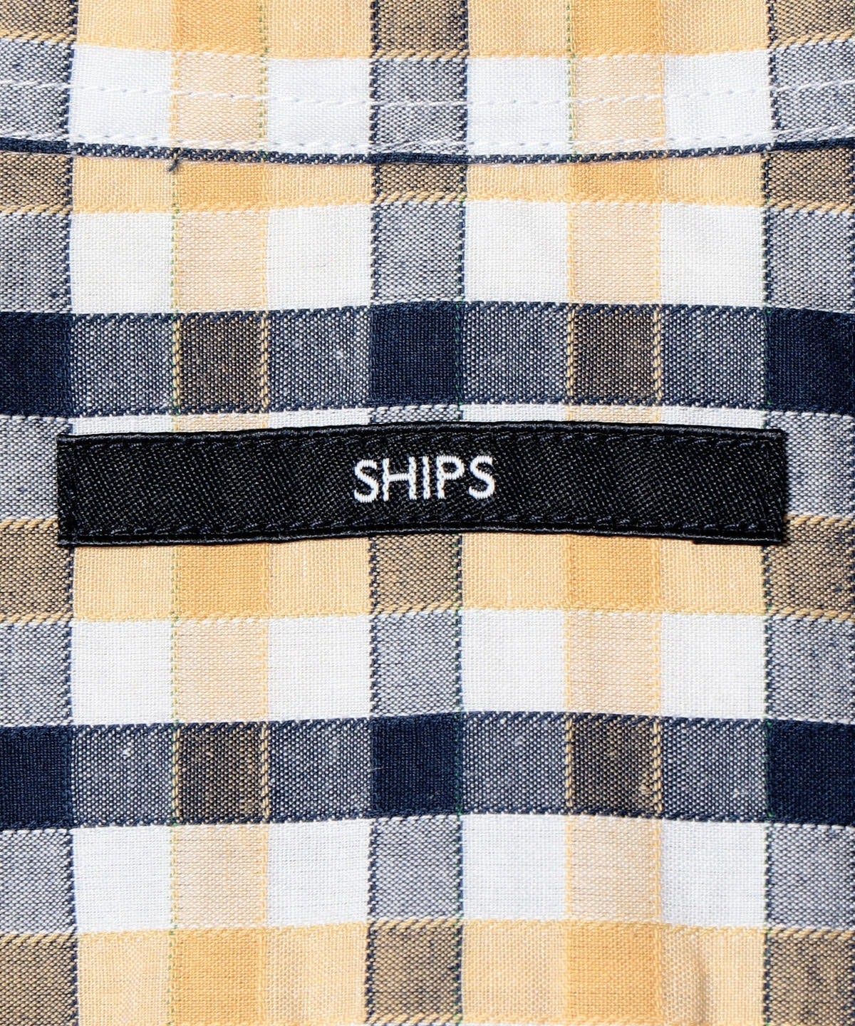 SHIPS: コットン/リネン ギンガムチェック ボタンダウン シャツ