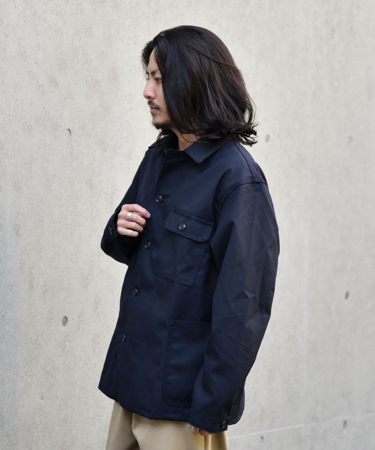 SHIPS: MADE IN USA LAPD ウールサージ カバー ブルゾン