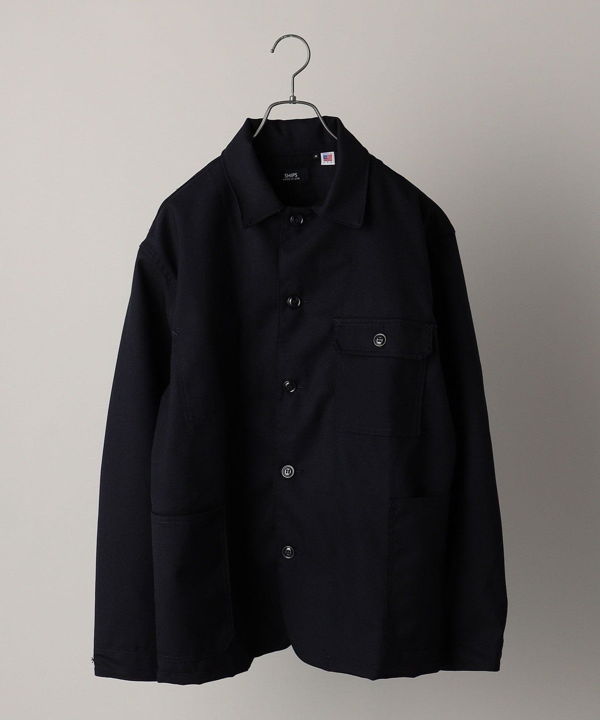 SHIPS: MADE IN USA LAPD ウールサージ カバー ブルゾン