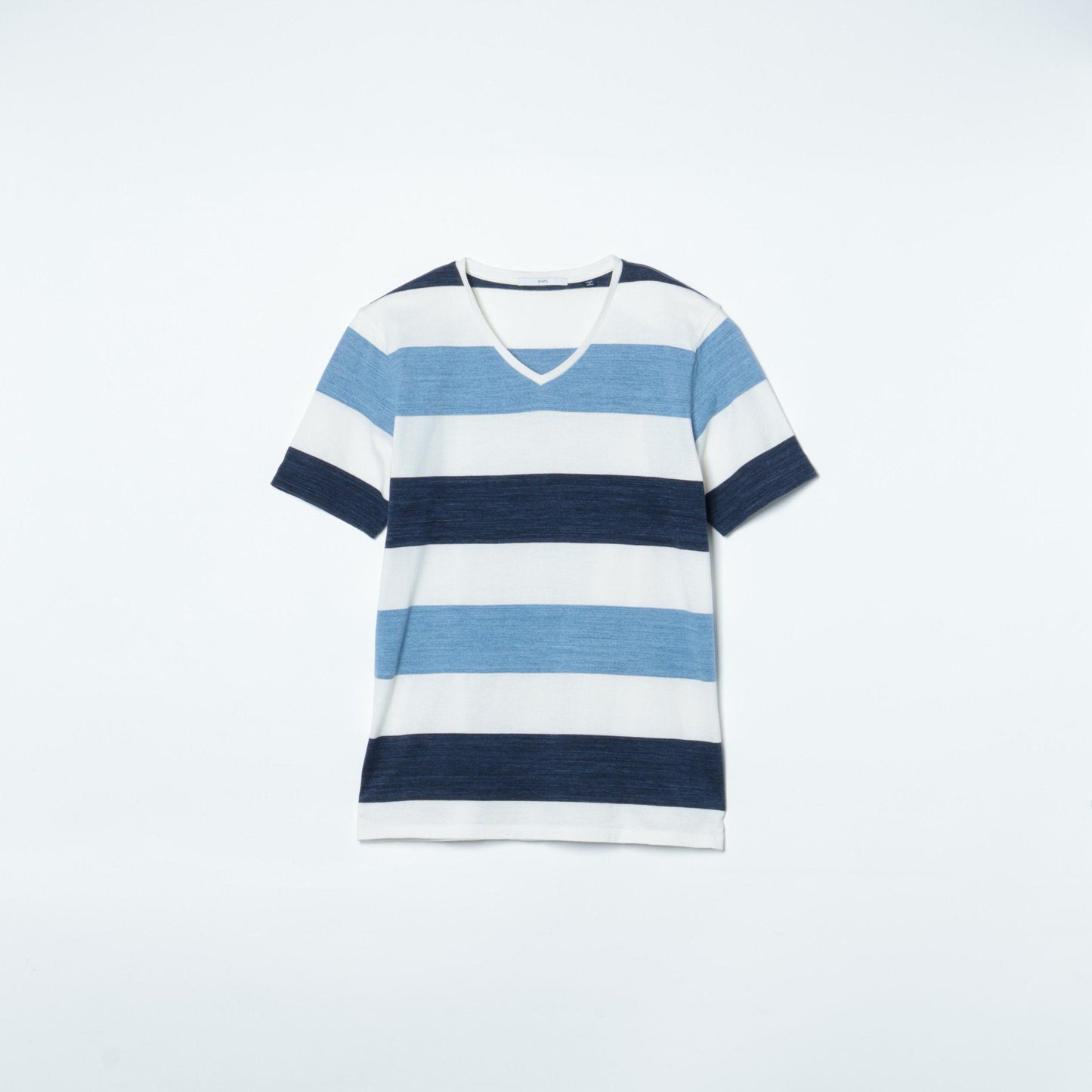 SHIPS: MADE IN JAPAN マルチ ワイドボーダー Vネック Tシャツ