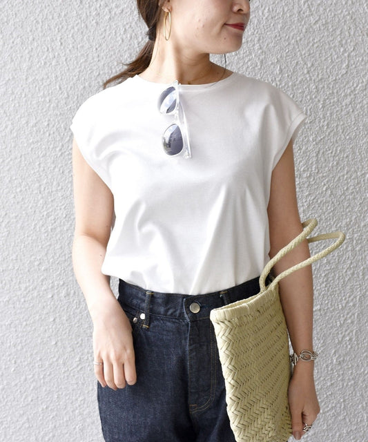 ALBINIクルーネックフレンチスリーブプルオーバー