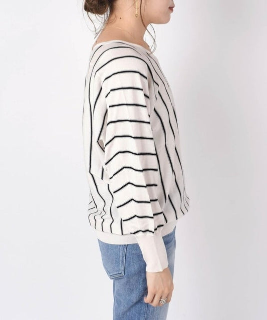 【手洗い可能】ウールシルクストライプドルマン