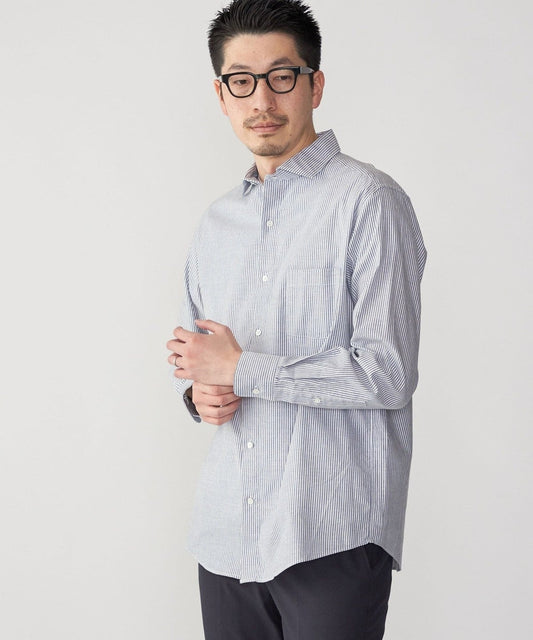 SHIPS: セミワイドカラー ライトオックス ロングスリーブ シャツ