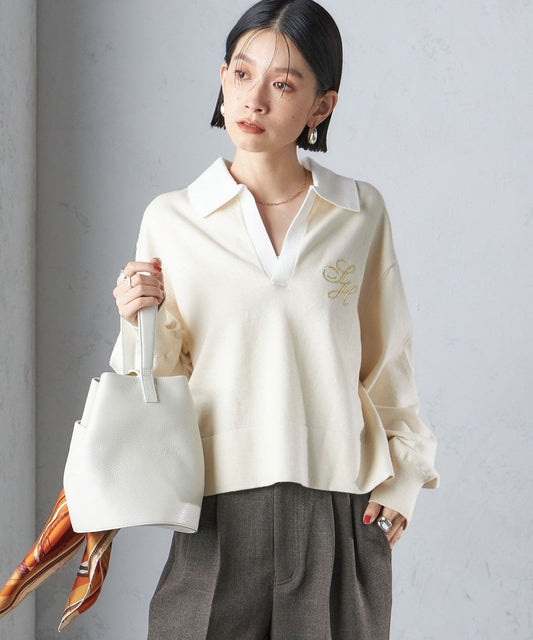 〈手洗い可能〉エンブレム ラガー ニット