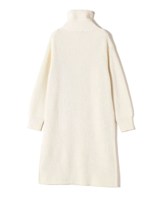 〈手洗い可能〉片畦編み ハーフ ジップ ワンピース