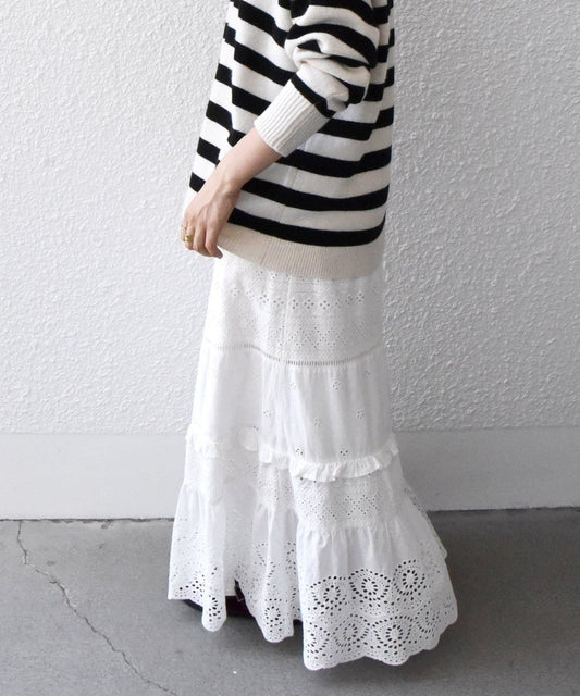 SHIPS any: 〈ウォッシャブル〉レース パッチワーク スカート2