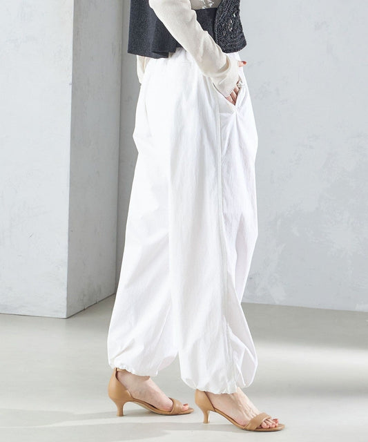 〈手洗い可能〉裾ドロスト ナイロン カーゴ パンツ