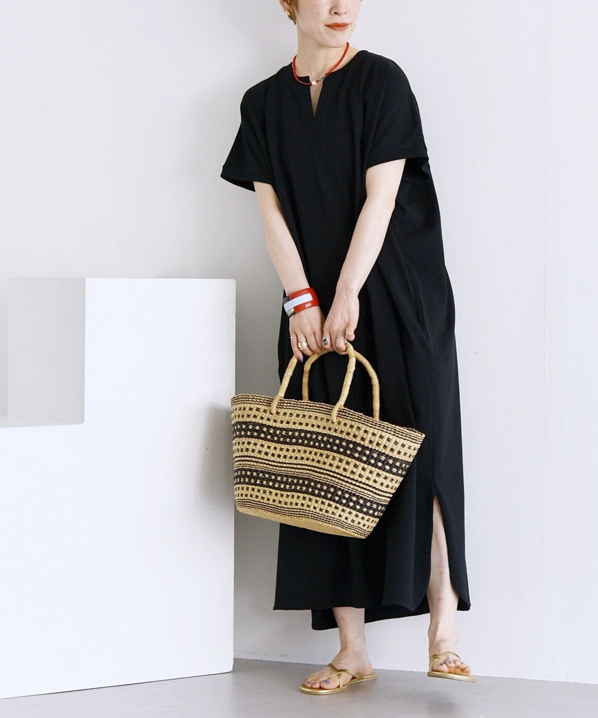 SHIPS any:〈抗菌防臭〉USAコットン ボックス シルエット ワンピース