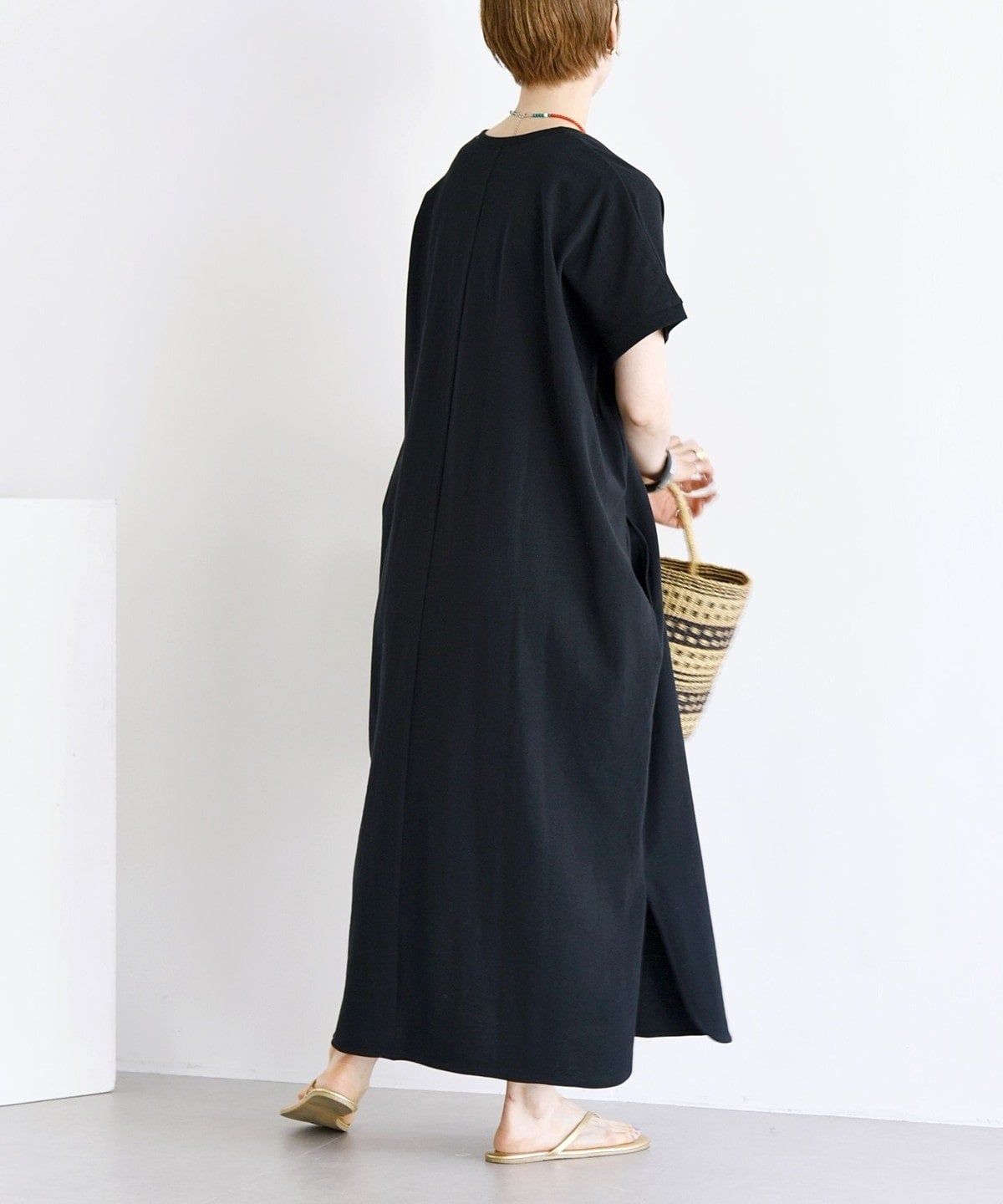 SHIPS any:〈抗菌防臭〉USAコットン ボックス シルエット ワンピース