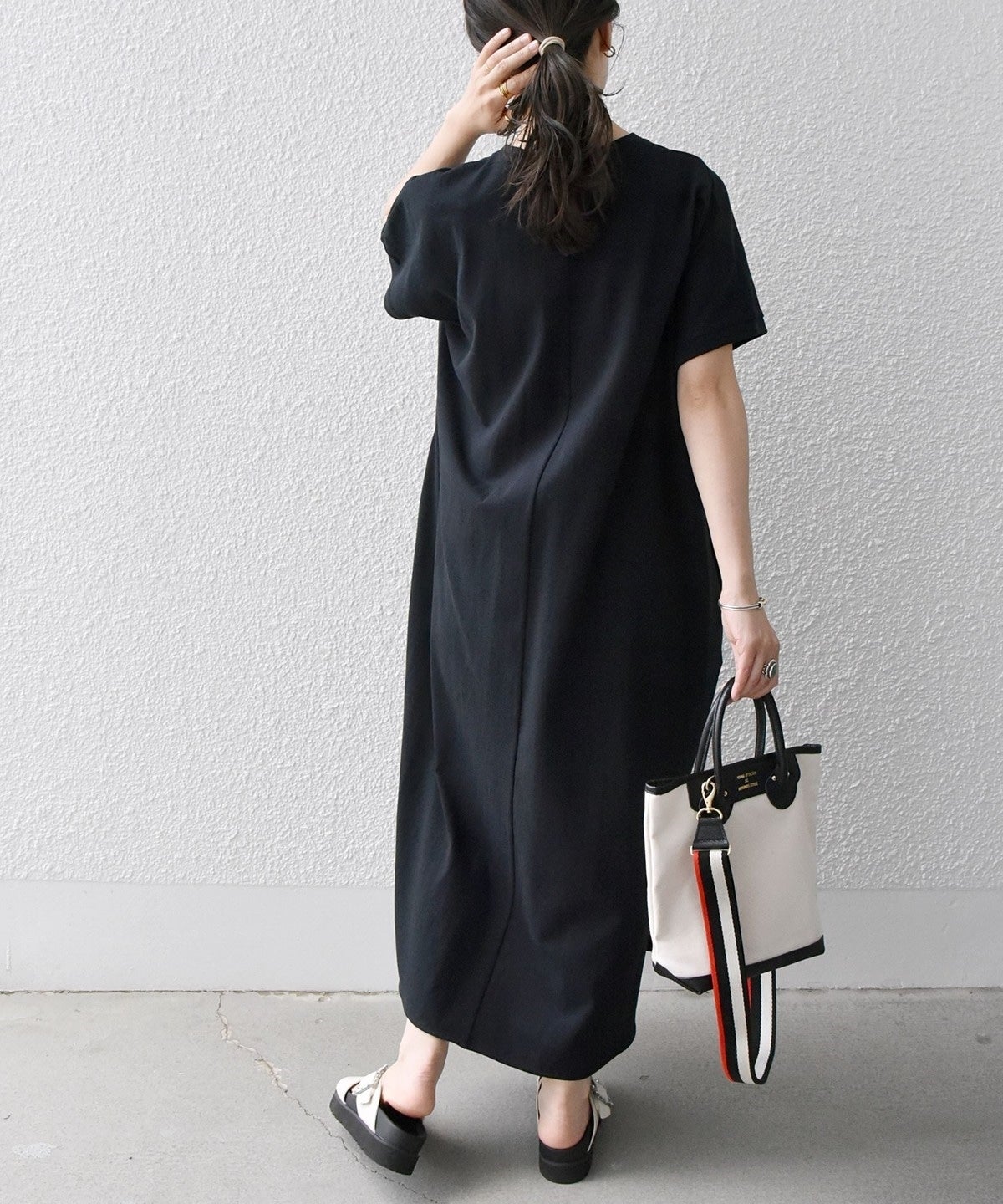 SHIPS any:〈抗菌防臭〉USAコットン ボックス シルエット ワンピース