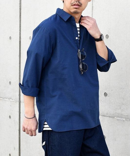 SHIPS any: 〈洗濯機可能〉コットン / リネン 7分袖 プルオーバーシャツ 24SS