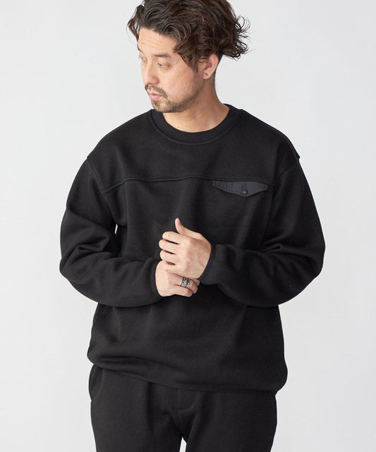 SHIPS: メランジ フリース クルーネック プルオーバー