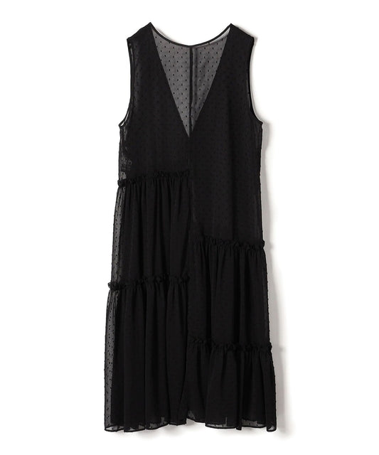 〈手洗い可能〉シアー ドット 前後 2WAY ワンピース