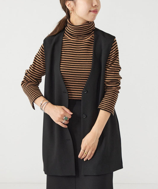 SHIPS any:〈ウォッシャブル〉ノーカラー ジレ