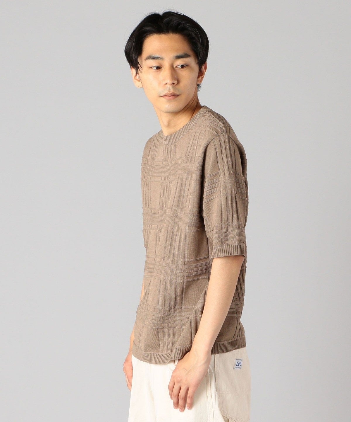 SHIPS: japan quality AMOSSA(R) リンクス チェック ニットTシャツ