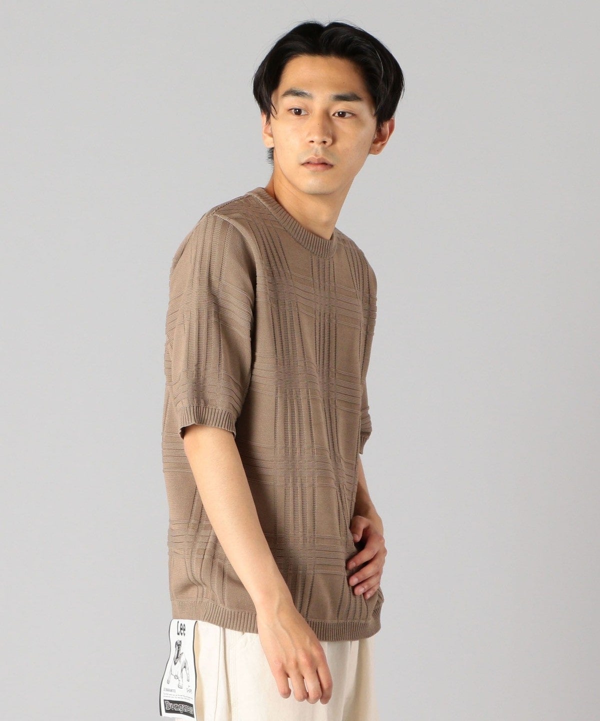 SHIPS: japan quality AMOSSA(R) リンクス チェック ニットTシャツ