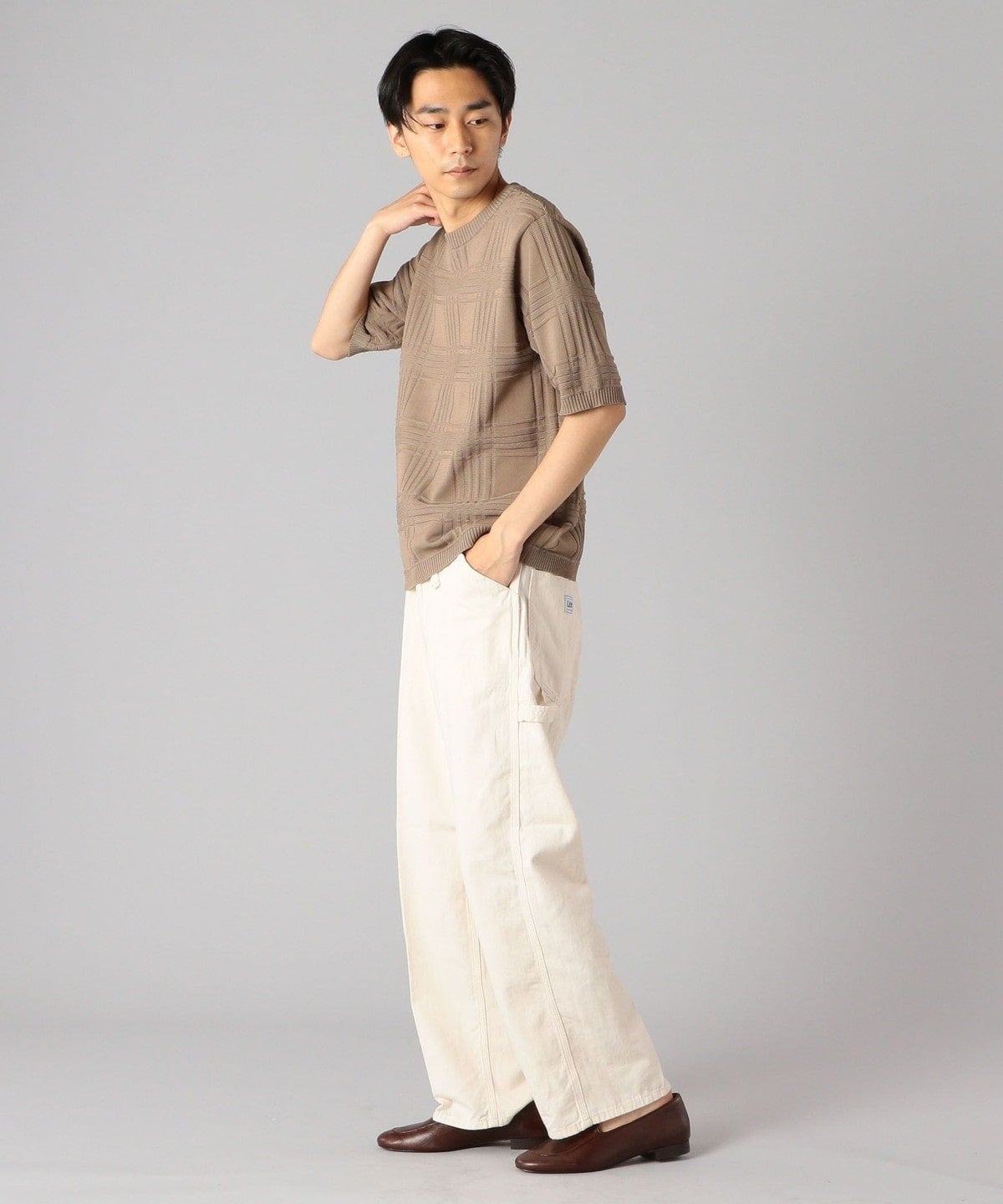 SHIPS: japan quality AMOSSA(R) リンクス チェック ニットTシャツ