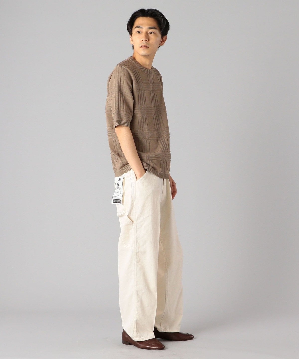 SHIPS: japan quality AMOSSA(R) リンクス チェック ニットTシャツ