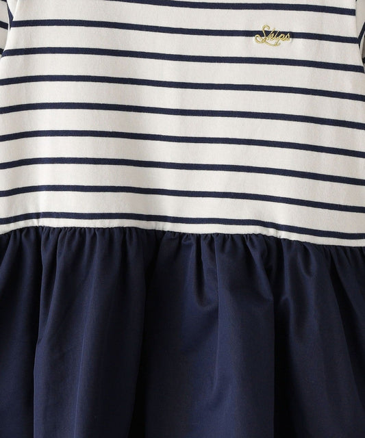 SHIPS KIDS:ボーダー ドッキング ワンピース(100〜130cm)