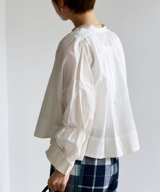 SHIPS any:〈洗濯機可能〉キャンブリック ボリューム ショート シャツ