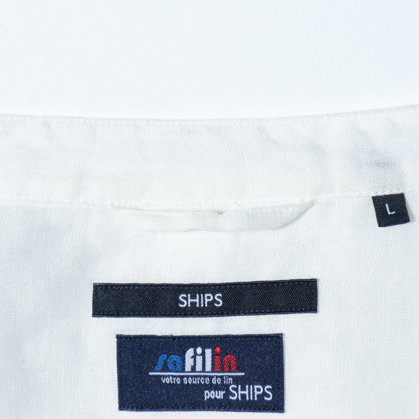 SHIPS: SAFILIN リネン バンドカラー シャツ