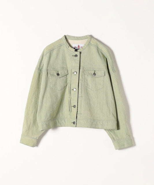 【SHIPS any別注】CIMARRON JEANS:〈ウォッシャブル〉ノーカラー デニム ジャケット