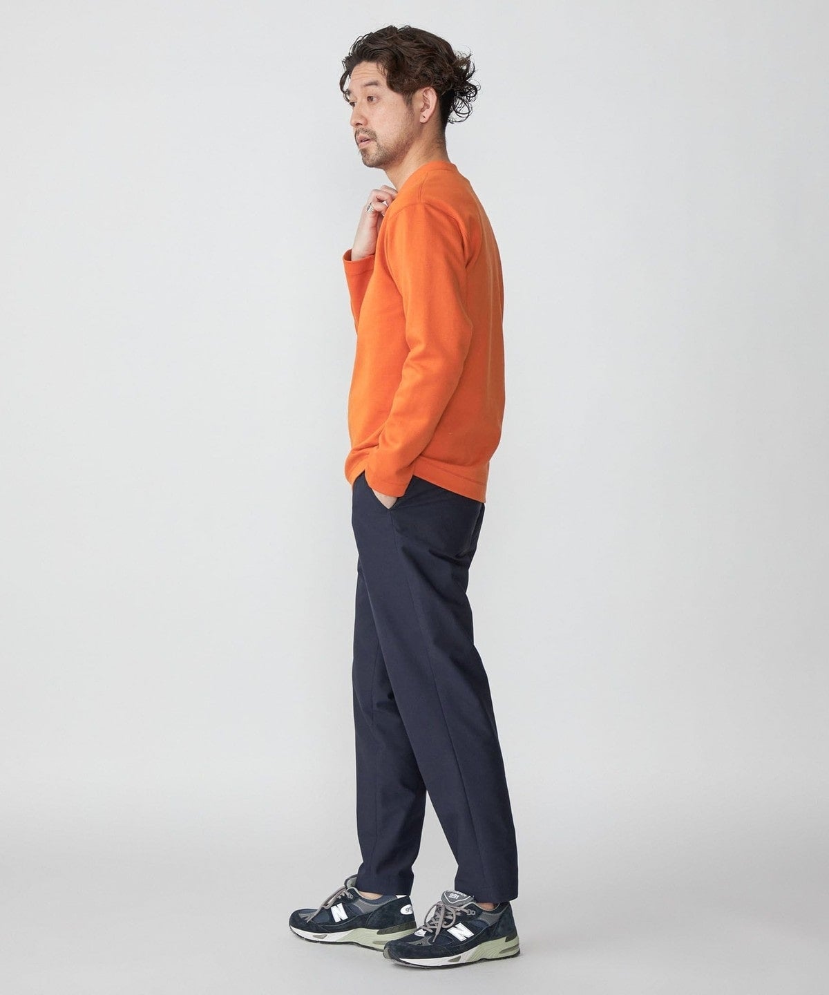 SHIPS: ハイゲージ クルーネック ダンボールニット 長袖Tシャツ