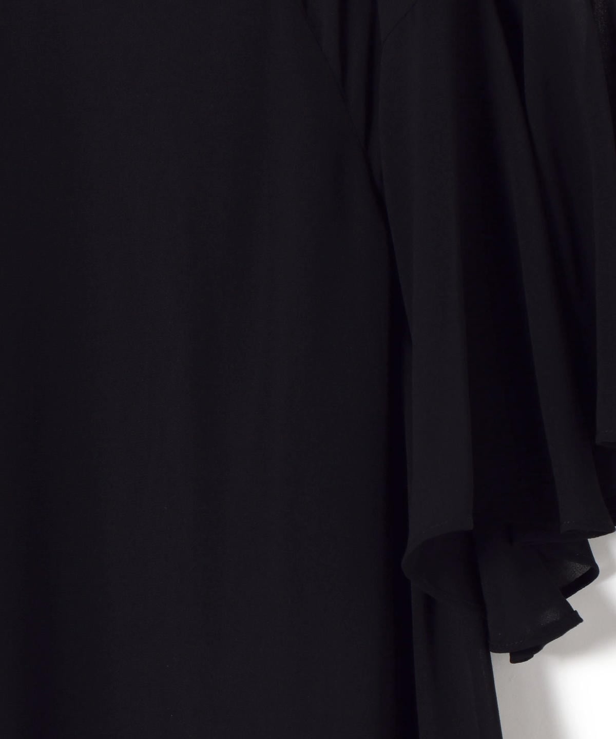 little black:シフォンフレアスリーブワンピース