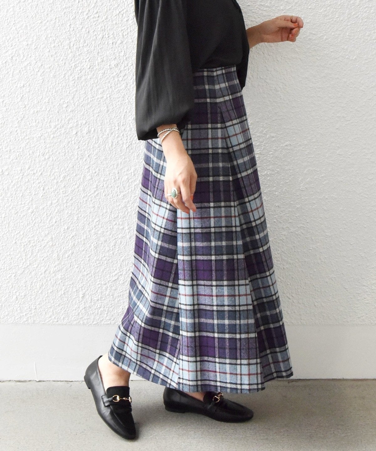 SHIPS any: 〈ウォッシャブル〉IN.TES.PRA チェック タック スカート
