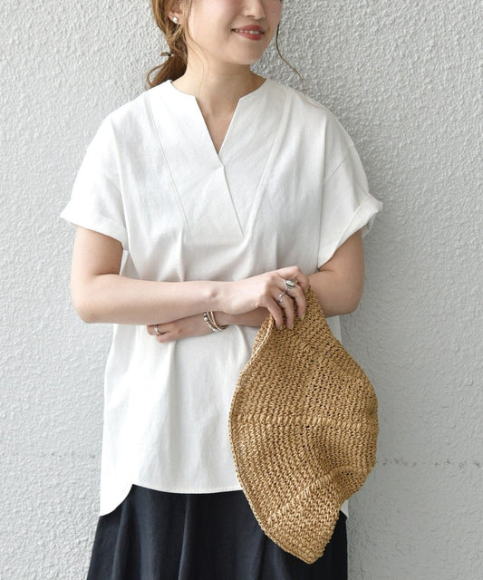 SHIPS any: USAコットン スキッパーTEE