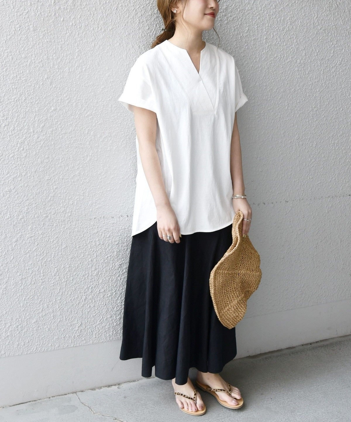 SHIPS any: USAコットン スキッパーTEE