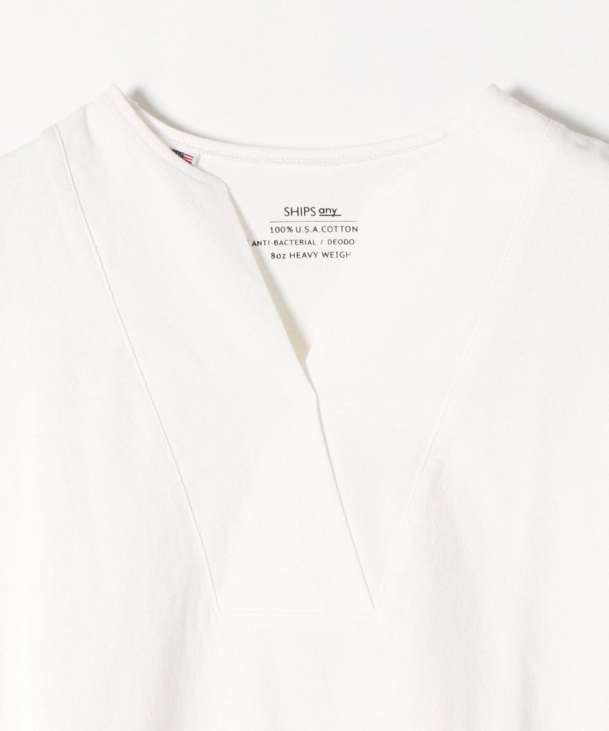 SHIPS any: USAコットン スキッパーTEE