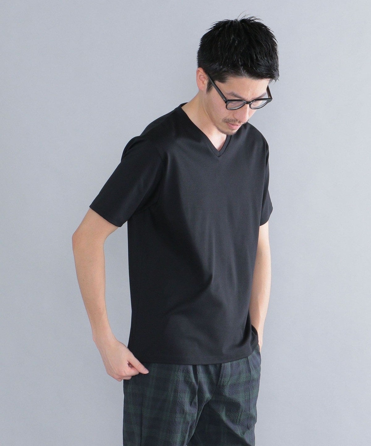 SHIPS: ALBINI Vネック 無地 Tシャツ