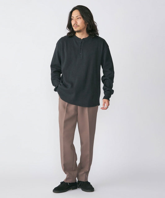 【SHIPS別注】THYARD:  ヘンリーネック サーマル 長袖 カットソー