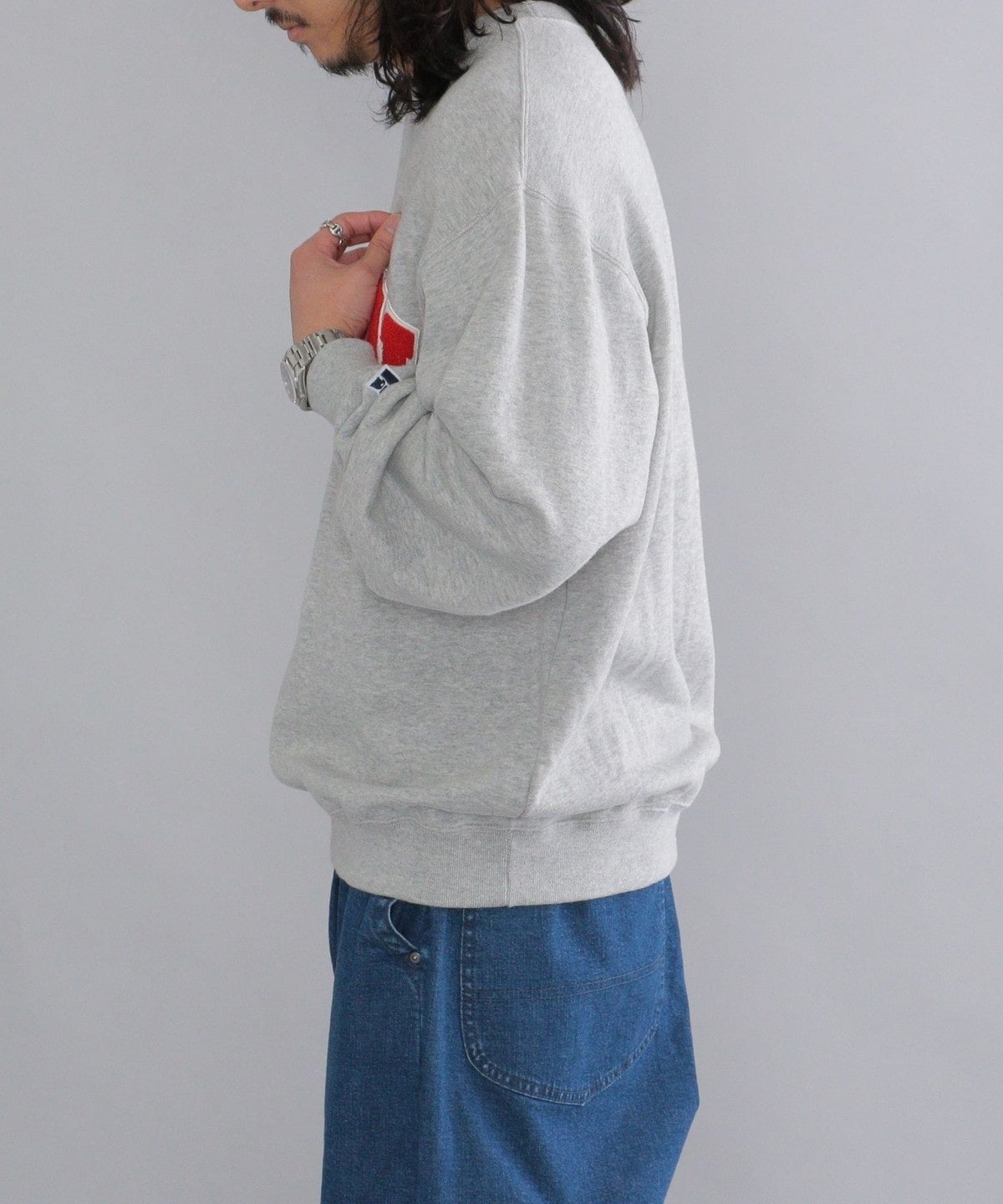 【WEB限定/SHIPS別注】RUSSELL ATHLETIC: カレッジ サガラ刺繍 スウェット